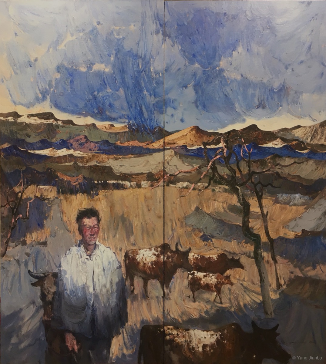 Tibetan Landscape Oil Painting by Yang Jianbo